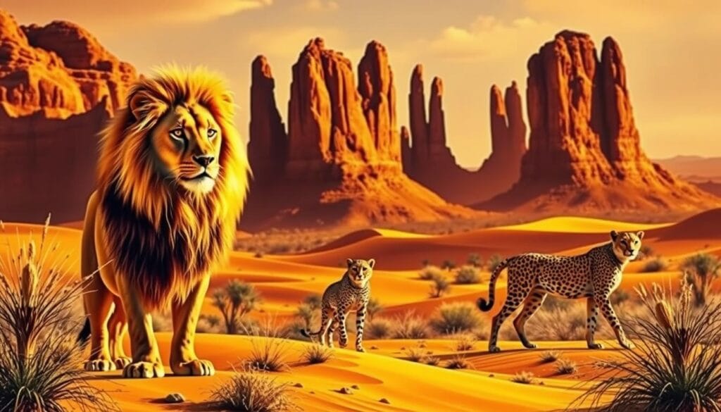 desert animal artwork Print Canvas Wall Art Desert Animals Drawing