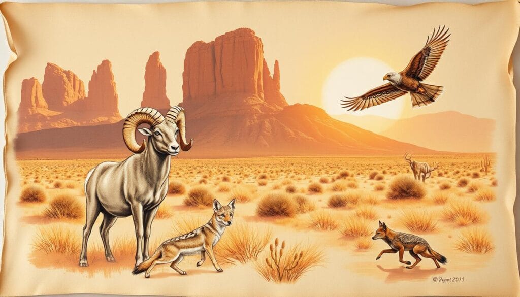print canvas wall art desert animals drawing Print Canvas Wall Art Desert Animals Drawing