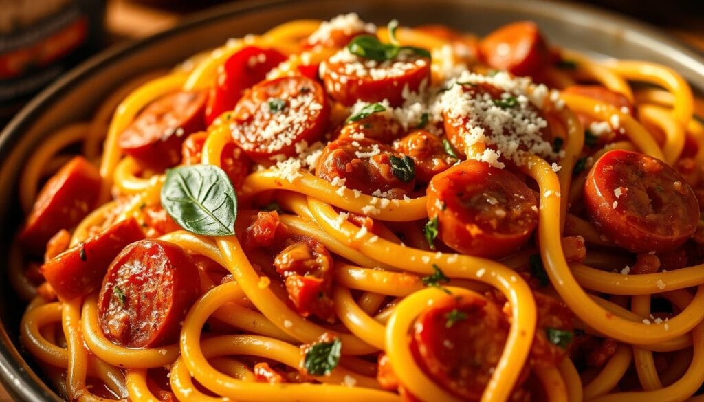 mediterranean smoked sausage pasta mediterranean smoked sausage pasta