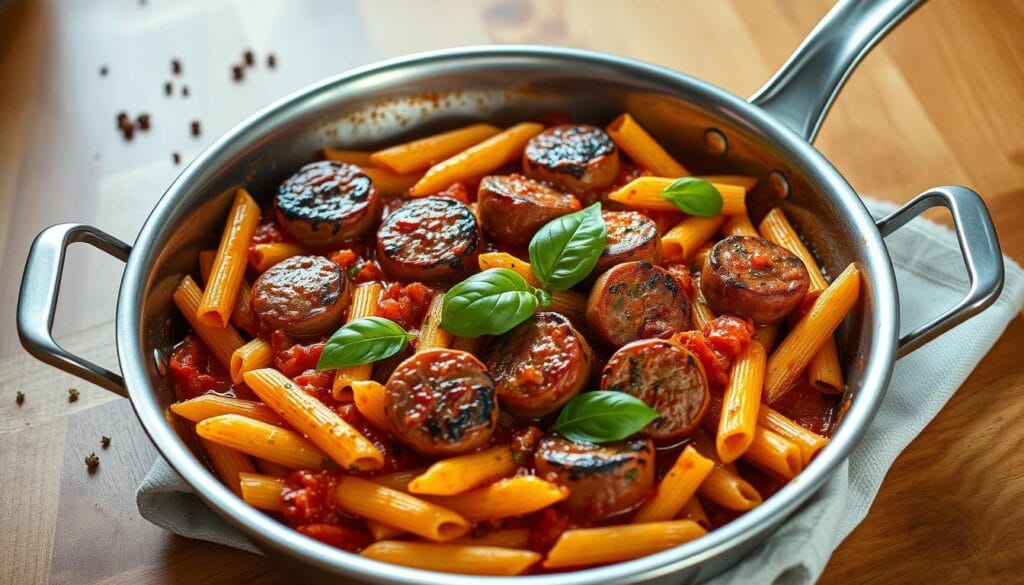 smoked sausage and pasta skillet dinner Smoked Sausage and Pasta Recipes