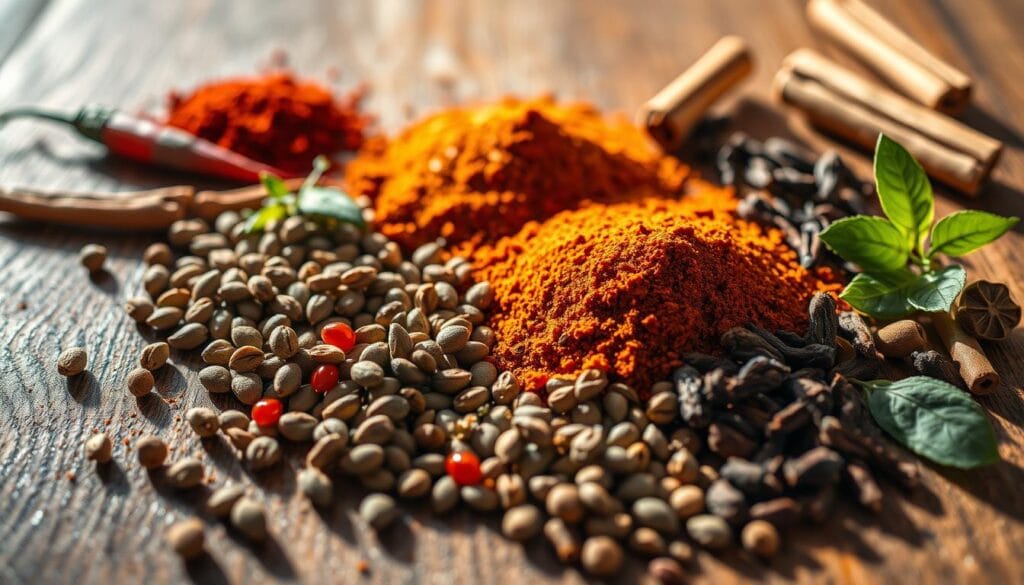 Authentic mexican spices for cheesy burrito filling