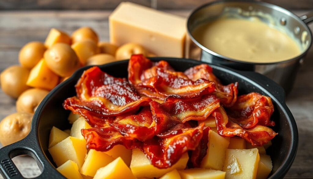 Cheesy bacon potato gratin ingredients