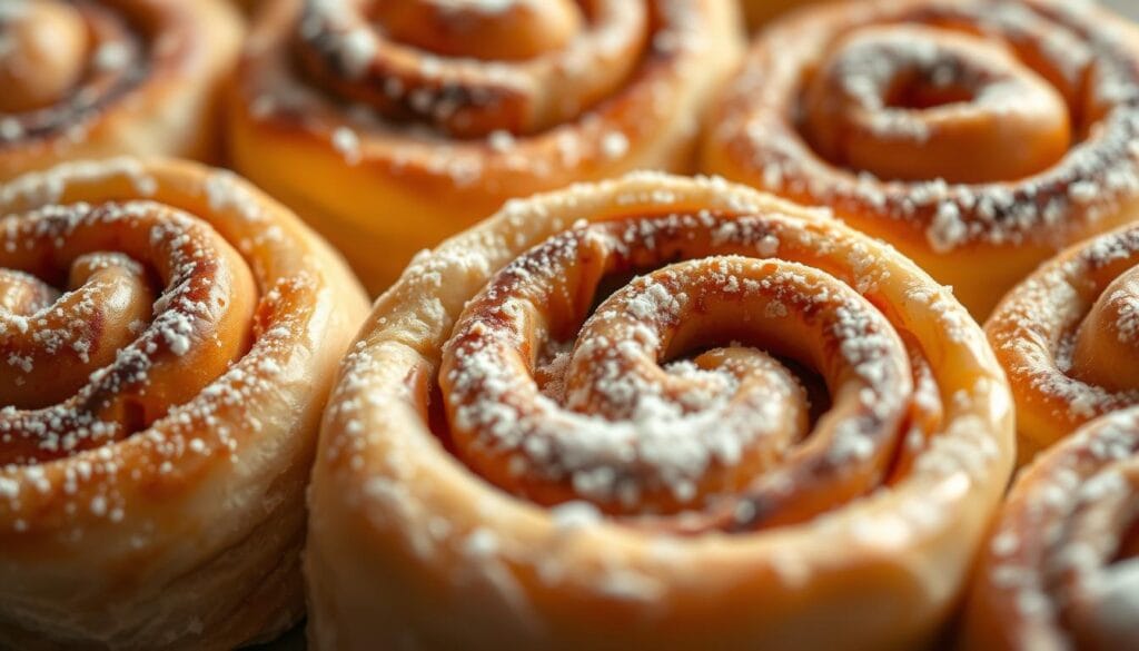 Soft cinnamon rolls with gooey centers