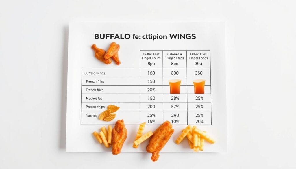 buffalo wing calories per serving comparison chart