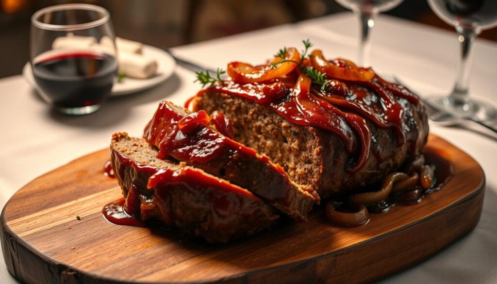 flavorful french onion meatloaf presentation