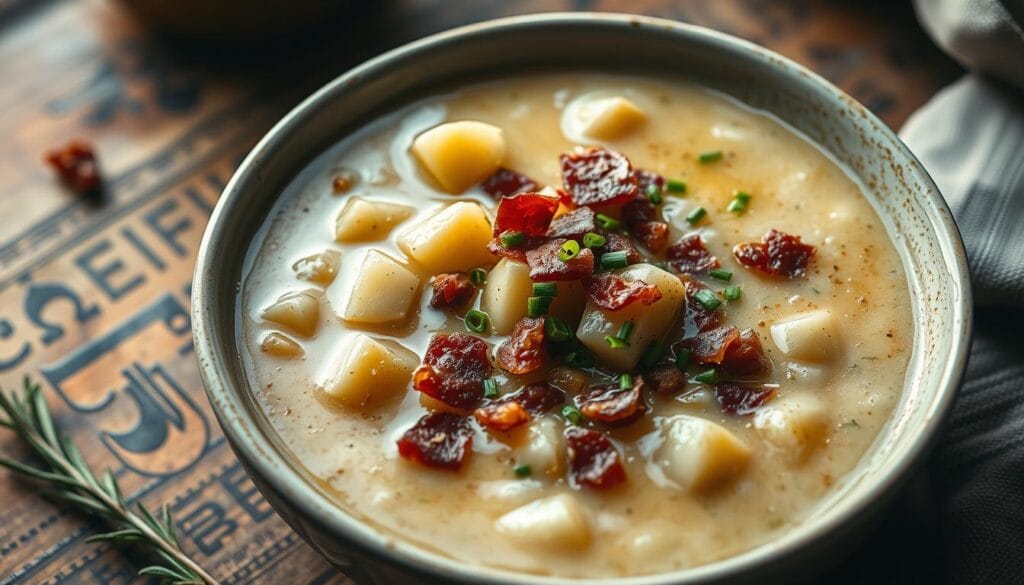 hearty winter potato chowder with bacon
