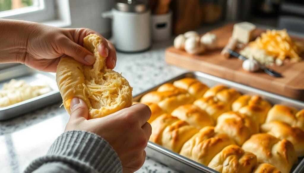 homemade pull apart bread baking steps