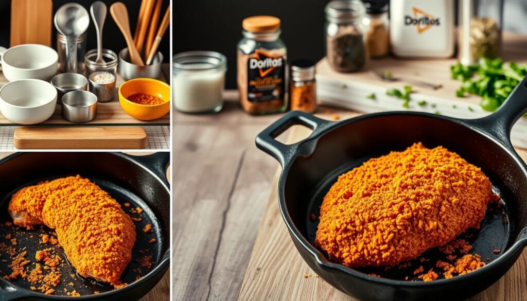 spicy-doritos-chicken dinner preparation steps