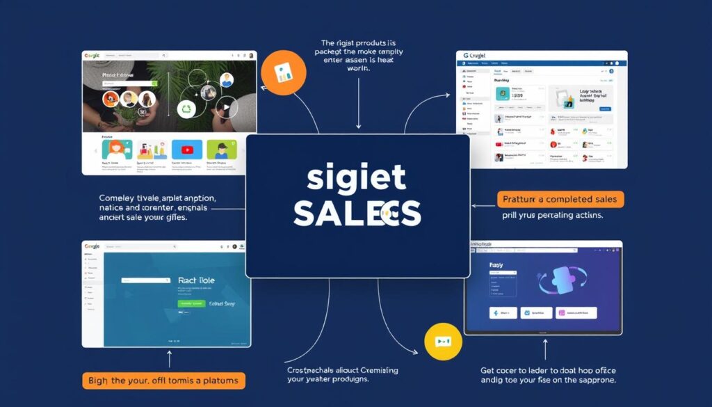 An image representing various digital product sales platforms An image representing various digital product sales platforms