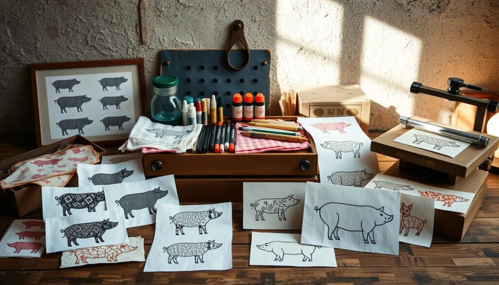 DIY pig print techniques