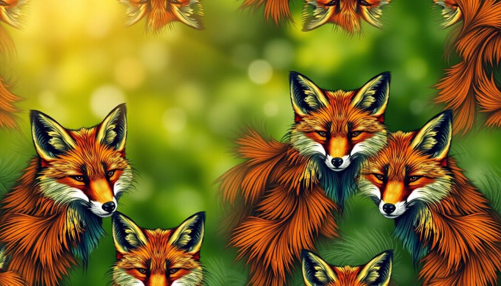 digital fox print design
