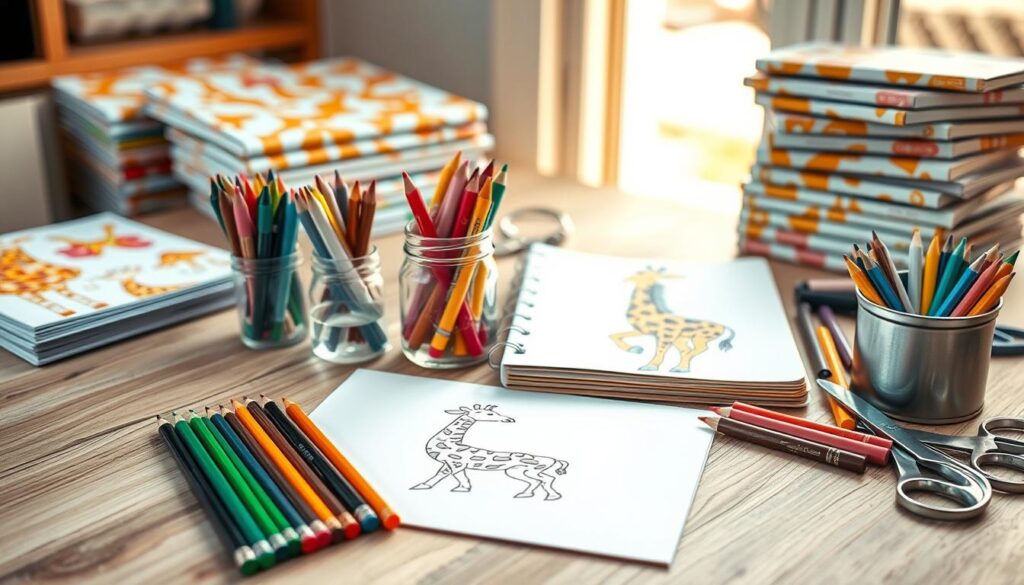 giraffe coloring supplies