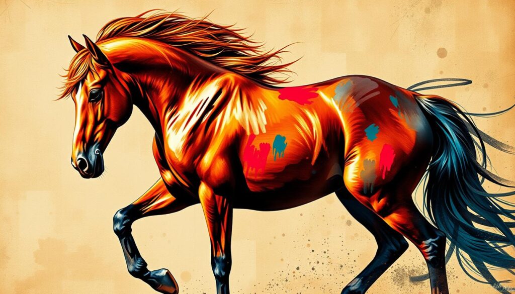 horse print art techniques