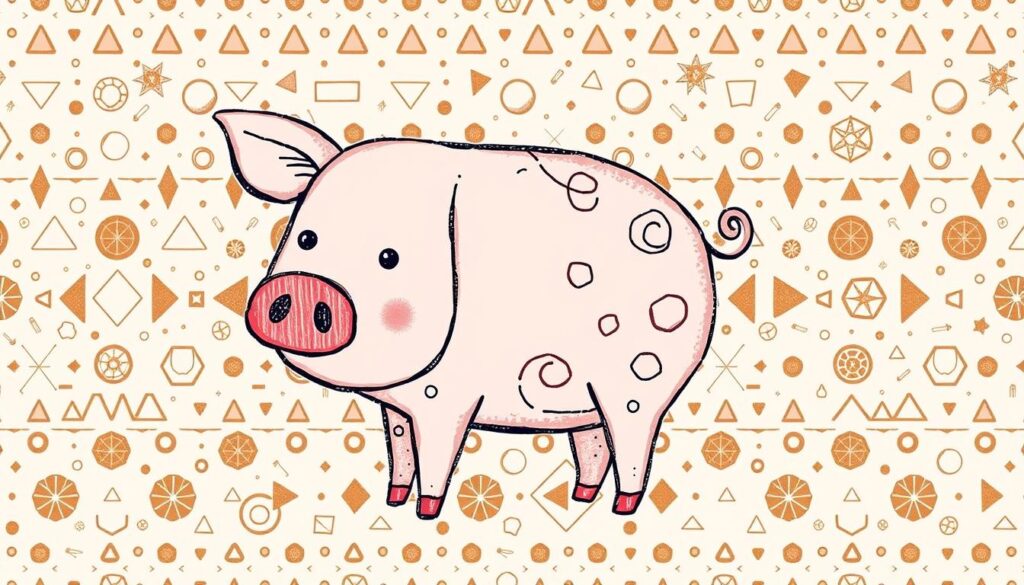 pig illustration print