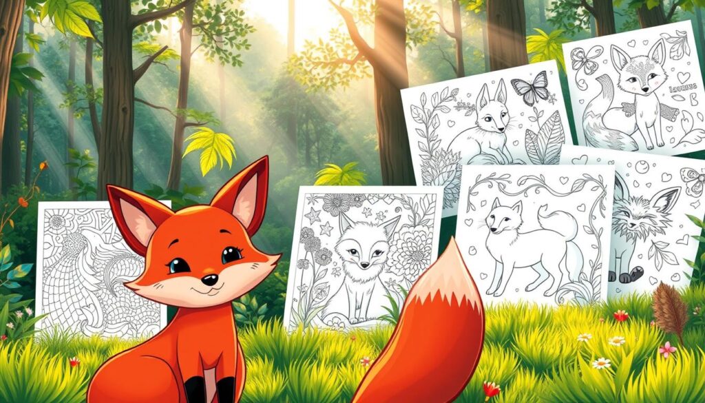 printable fox coloring pages