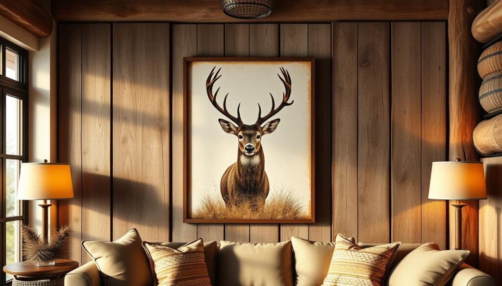 rustic deer print decor